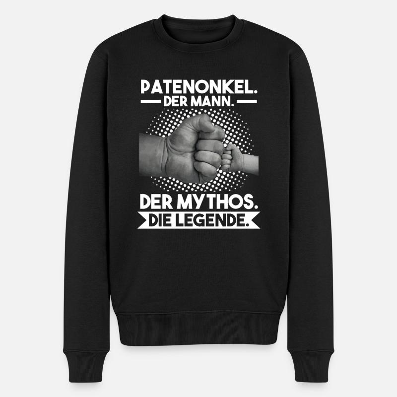 Patenonkel Taufpate Taufkind Geschenk - Männer Premium Bio Pullover - Schwarz
