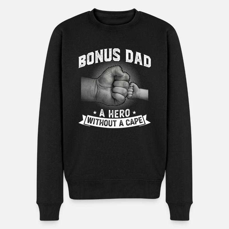 Stiefvater Bonus Papa Bonus Vater Geschenk - Männer Premium Bio Pullover - Schwarz