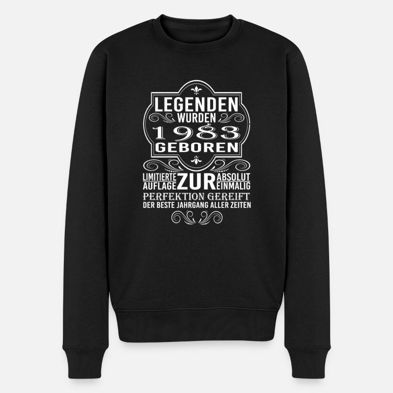 Legenden wurden 1983 geboren - Männer Premium Bio Pullover - Schwarz