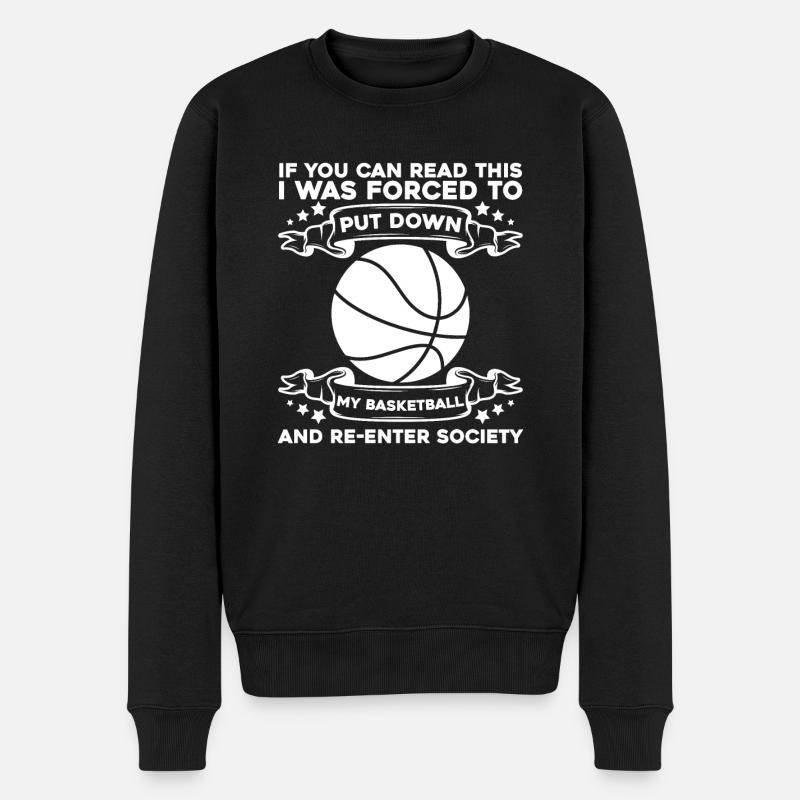 Basketball Basketballer - Männer Premium Bio Pullover - Schwarz
