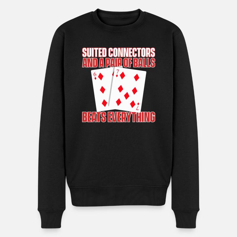 Poker Pokerspieler Texas Holdem - Männer Premium Bio Pullover - Schwarz