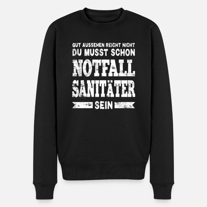 Notfallsanitäter Sanitäter - Männer Premium Bio Pullover - Schwarz