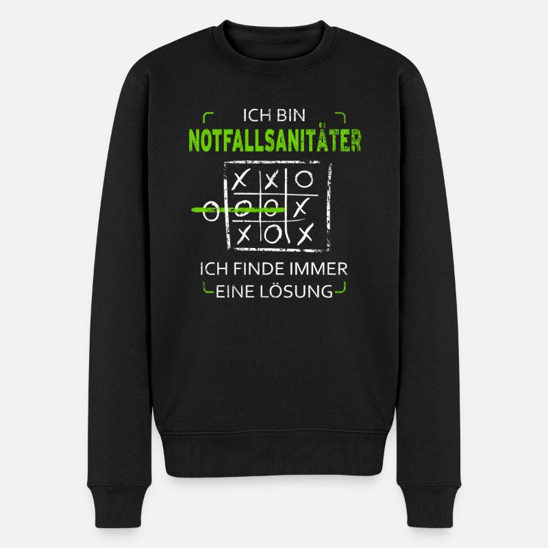 Ich bin Notfallsanitäter - Männer Premium Bio Pullover - Schwarz