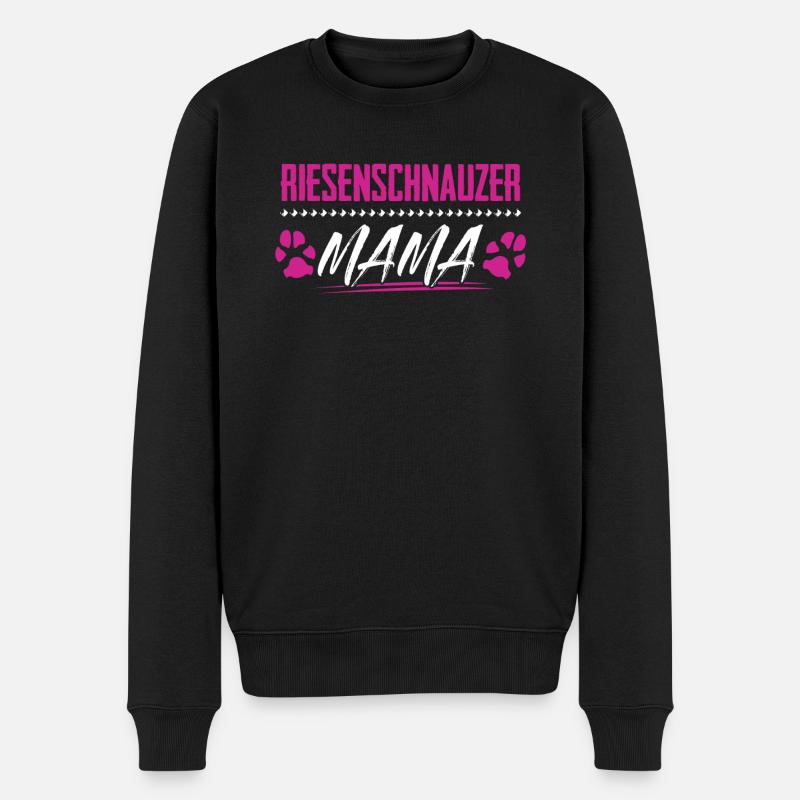 Riesenschnauzer Mama Spruch Schnauzer - Männer Premium Bio Pullover - Schwarz