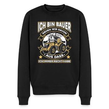 Landwirt Bauer Landwirtschaft - Männer Premium Bio Pullover - Schwarz - Vorne - Nico (187cm)