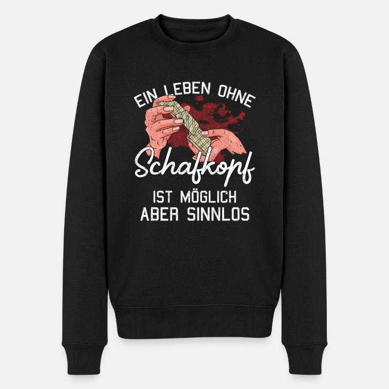 Ein Leben ohne Schafkopf Kartenspiel Schafkopfen - Männer Premium Bio Pullover - Schwarz