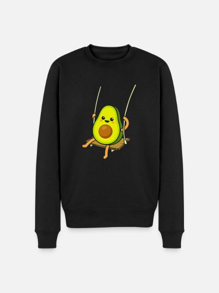 Avocado on a swing - Men's Premium Organic Jumper - black