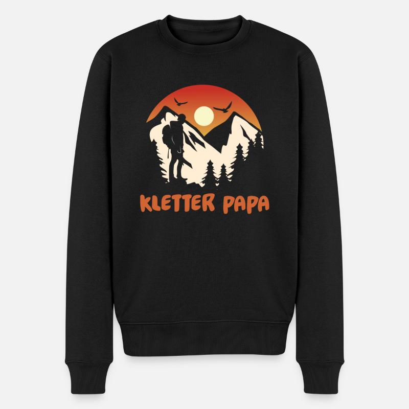 Klettern Bergsport Kletterer - Männer Premium Bio Pullover - Schwarz