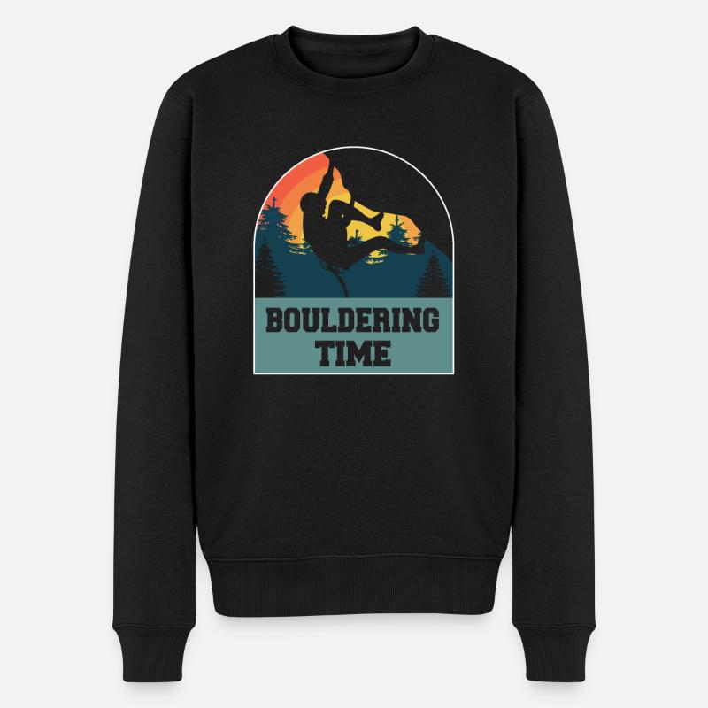 Bouldern - Männer Premium Bio Pullover - Schwarz