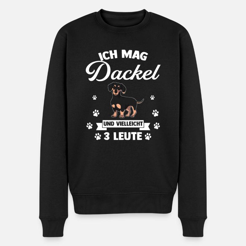 Dackel Dackel Geschenk - Männer Premium Bio Pullover - Schwarz