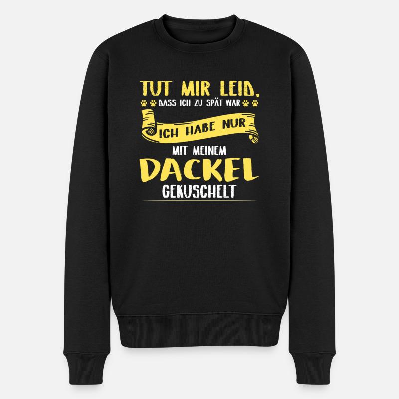 Dackel Dackel Geschenk - Männer Premium Bio Pullover - Schwarz