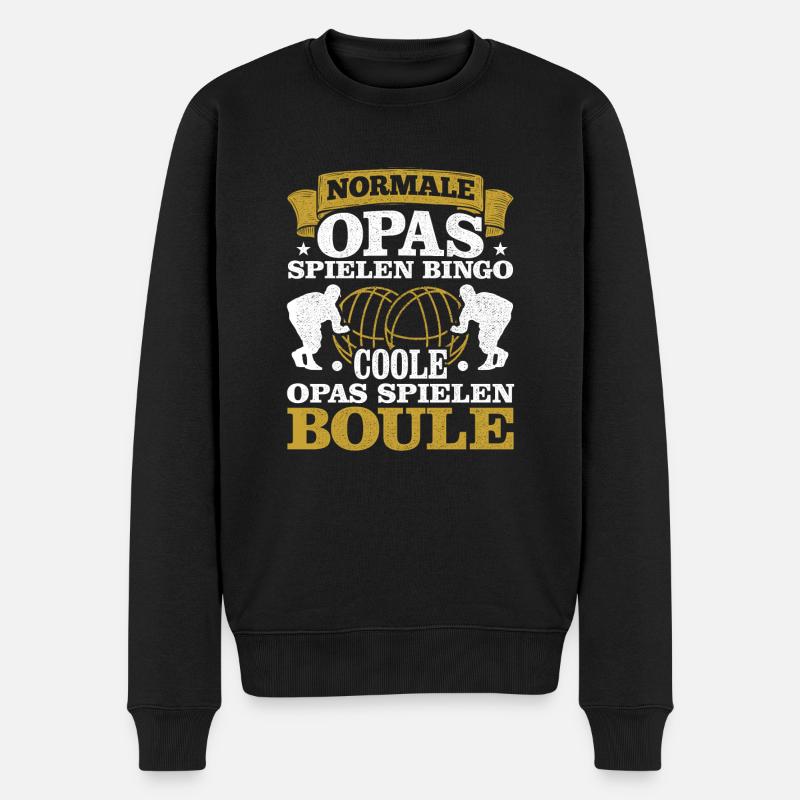Normale Opas Spielen Bingo Coole Opas Spielen Boul - Männer Premium Bio Pullover - Schwarz