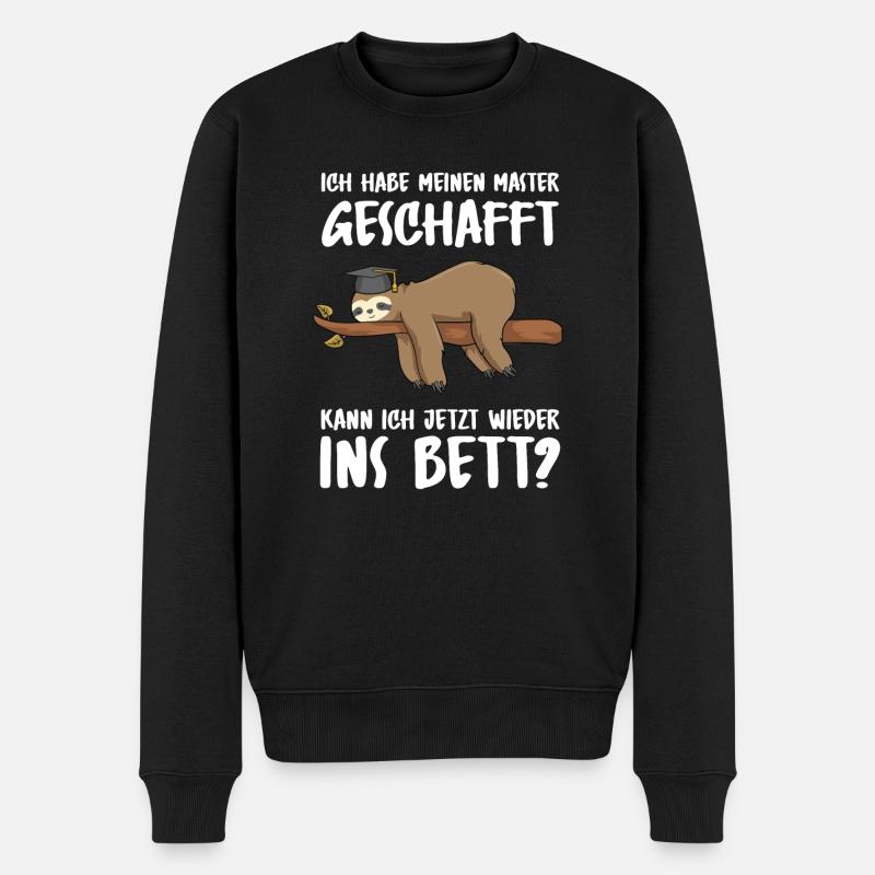 Master geschafft Abschluss 2022 Abifeier Faultier - Männer Premium Bio Pullover - Schwarz