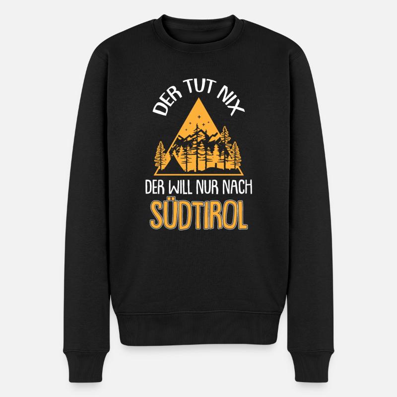 Der will nur nach Südtirol Südtiroler Italien - Männer Premium Bio Pullover - Schwarz