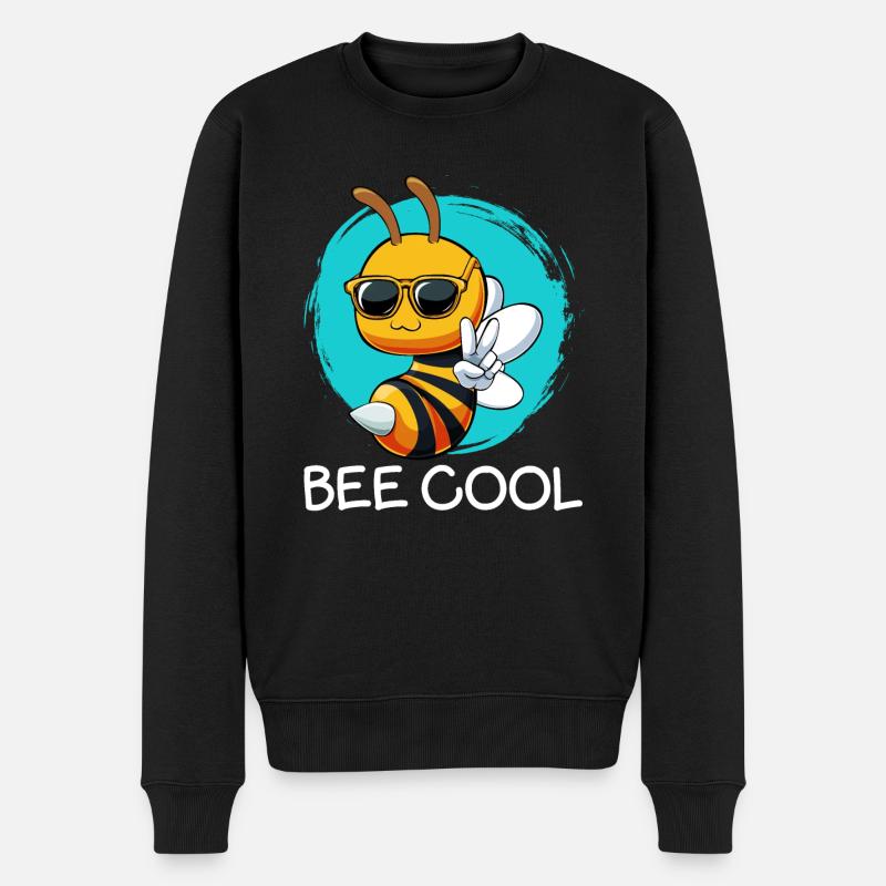 Bee Cool Funny Bee Jeux de mots - Pull Premium bio Homme - noir