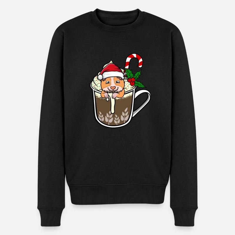 Kakao Hamster Weihnachten - Männer Premium Bio Pullover - Schwarz
