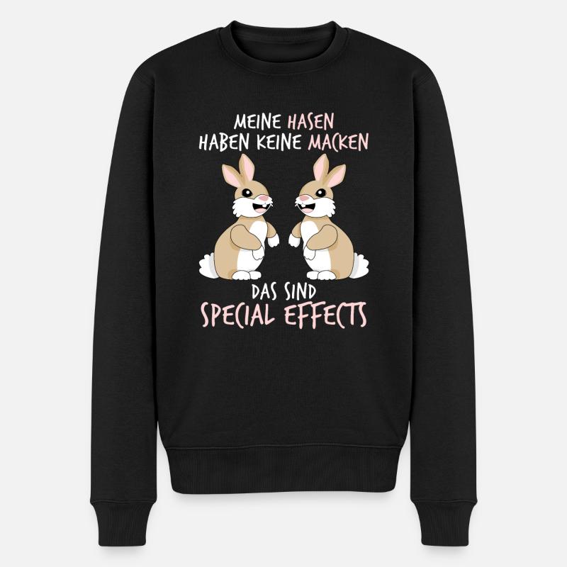 Hasen Hase Kaninchen - Männer Premium Bio Pullover - Schwarz