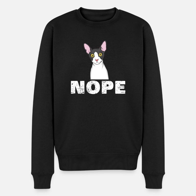 Katzen Spruch Cornish Rex Katze - Männer Premium Bio Pullover - Schwarz