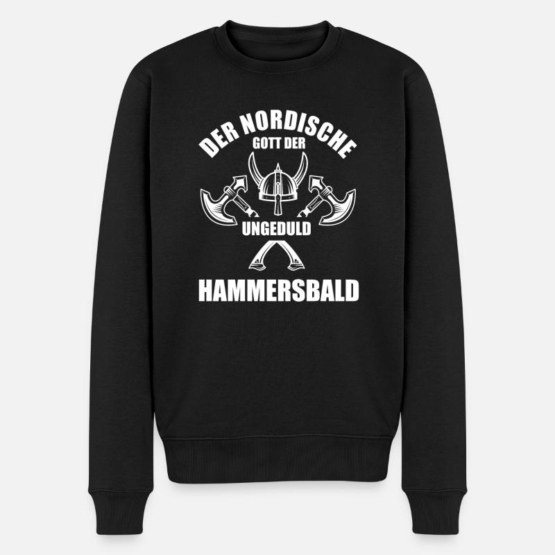 Hammersbald Wikinger Nordic Drachenboot - Männer Premium Bio Pullover - Schwarz
