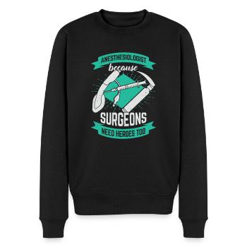 Anesthesiologist Specialist Anesthesiologist Gift - Men's Premium Organic Jumper - black - Front - Nico (187cm)