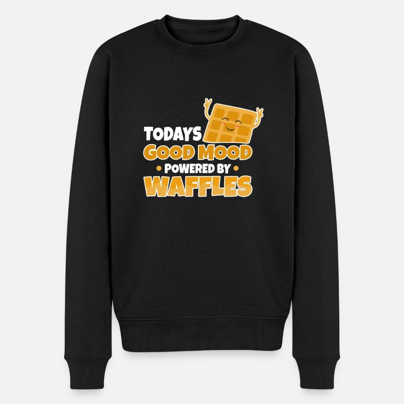 Powered by Waffles - Männer Premium Bio Pullover - Schwarz