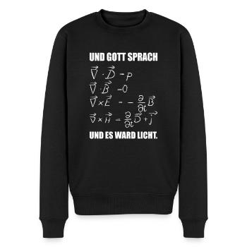 Gott sprach und es ward Licht Maxwell Formel Physi - Männer Premium Bio Pullover - Schwarz - Vorne - Nico (187cm)