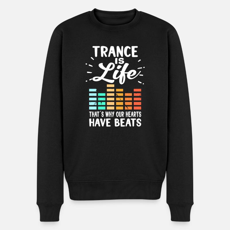 Trance Music Electronic Dance Music DJ Mixer - Männer Premium Bio Pullover - Schwarz