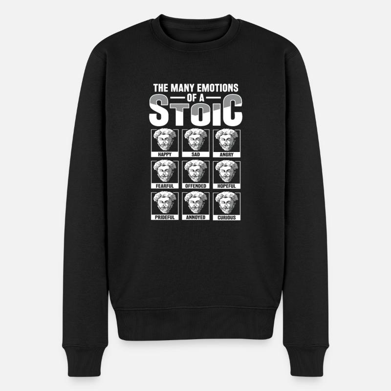 Le philosophe stoïcien Marc Aurèle Stoïcien - Pull Premium bio Homme - noir