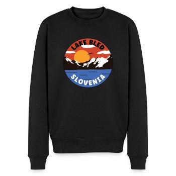 Lac de Bled - Slovénie - Vallée de montagne - Pull Premium bio Homme - noir - Devant - Nico (187cm)