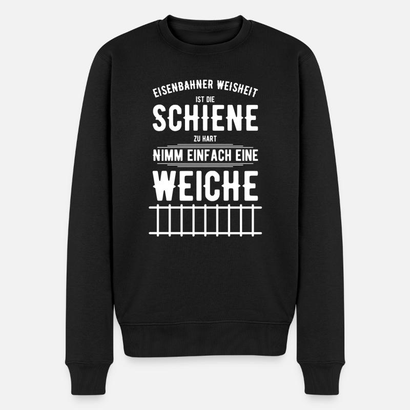 Lokomotive Zugführer Lokführer Modellbahn - Männer Premium Bio Pullover - Schwarz