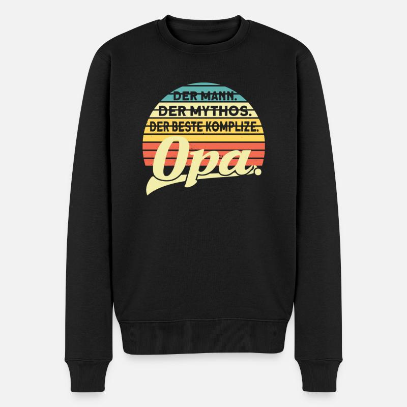 Opa Enkelkinder Großvater Geschenk - Männer Premium Bio Pullover - Schwarz