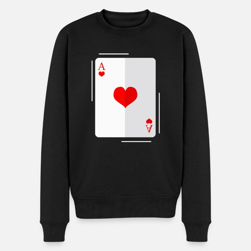 As de Cœurs 8 - Pull Premium bio Homme - noir