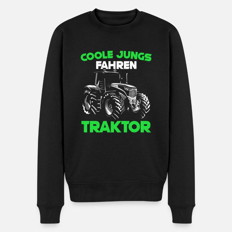 Trecker Kinder Jungen Coole Jungs fahren Traktor - - Männer Premium Bio Pullover - Schwarz