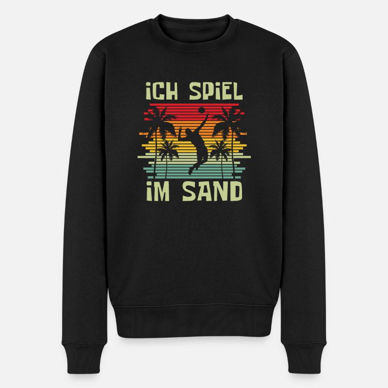 Volleyball Beachvolleyball - Männer Premium Bio Pullover - Schwarz
