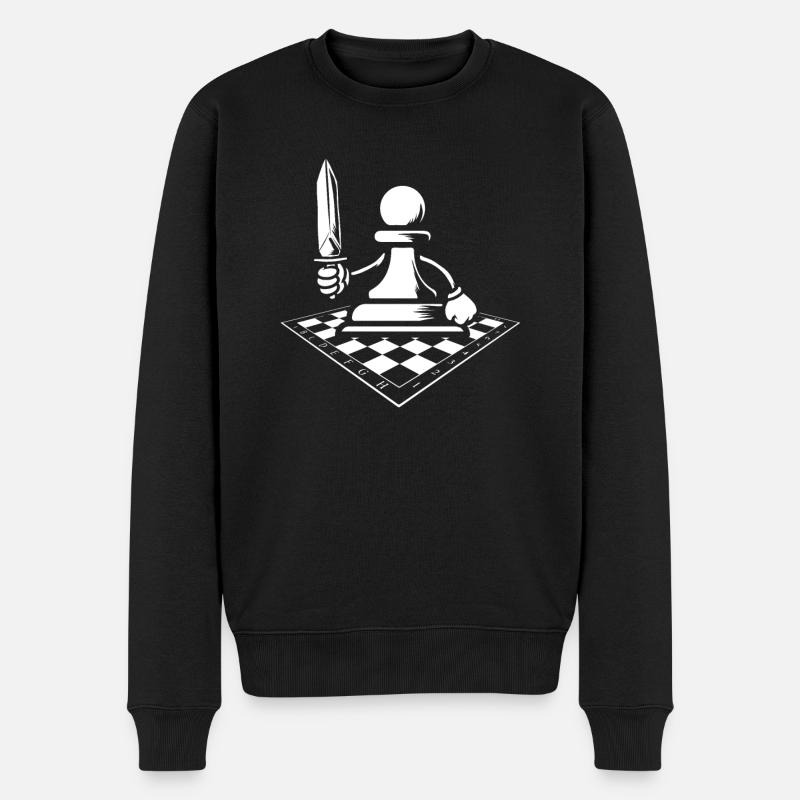 Schach Schachfigur - Männer Premium Bio Pullover - Schwarz