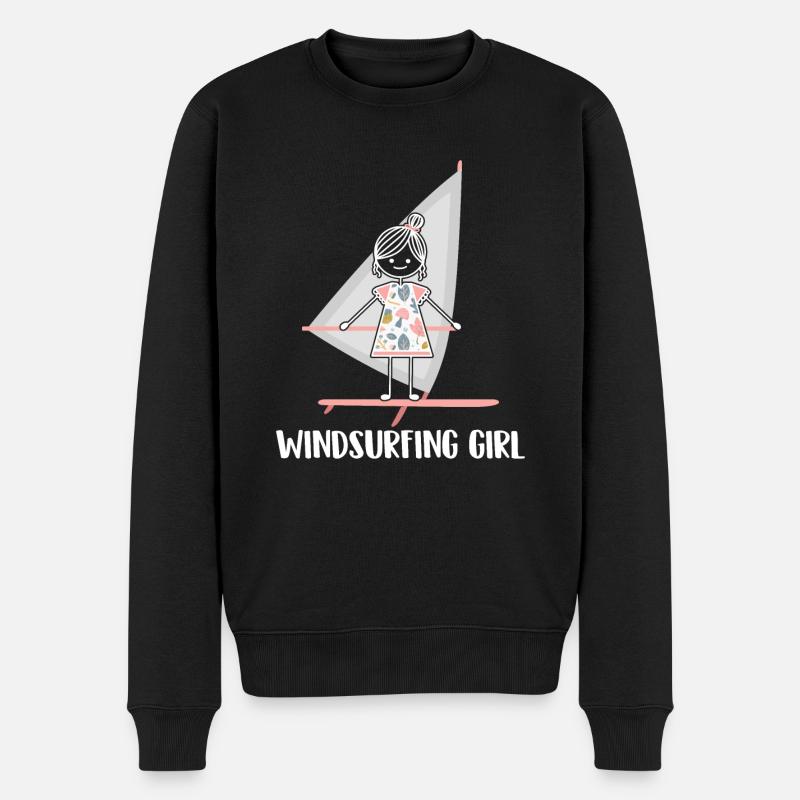 Windsurfing Windsurfen - Männer Premium Bio Pullover - Schwarz