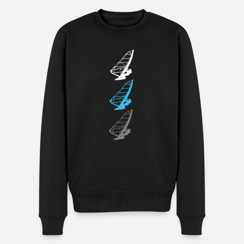 Windsurfen - Männer Premium Bio Pullover - Schwarz