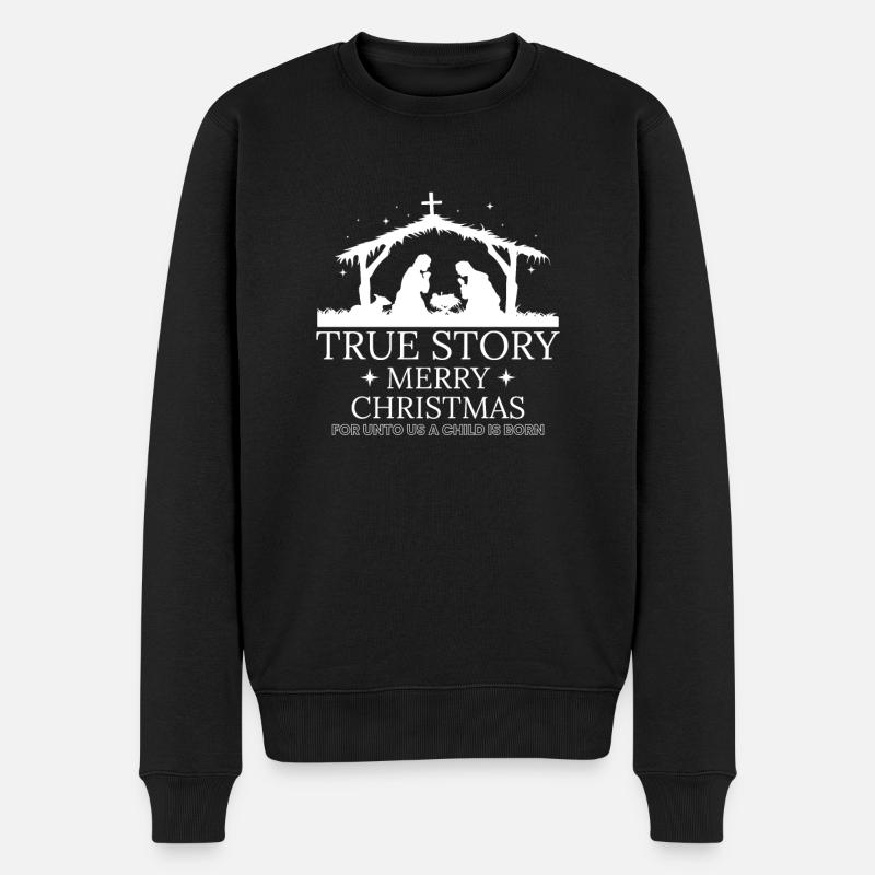 True Story Merry Christmas Weihnachten - Männer Premium Bio Pullover - Schwarz