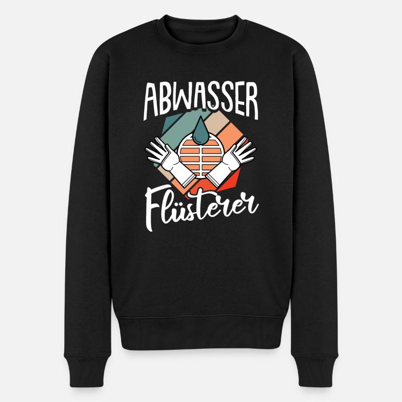 Retro Abwasser Flüsterer Abwassertechniker - Männer Premium Bio Pullover - Schwarz
