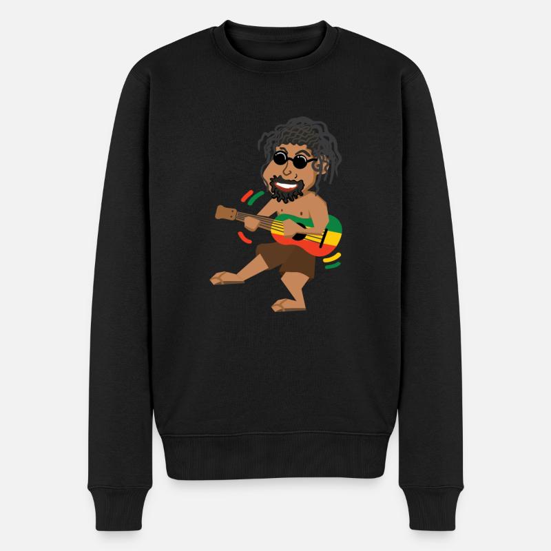 Reggae - Männer Premium Bio Pullover - Schwarz