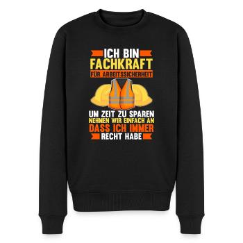Arbeitssicherheit Fachkraft hat immer Recht Sifa - Männer Premium Bio Pullover - Schwarz - Vorne - Nico (187cm)