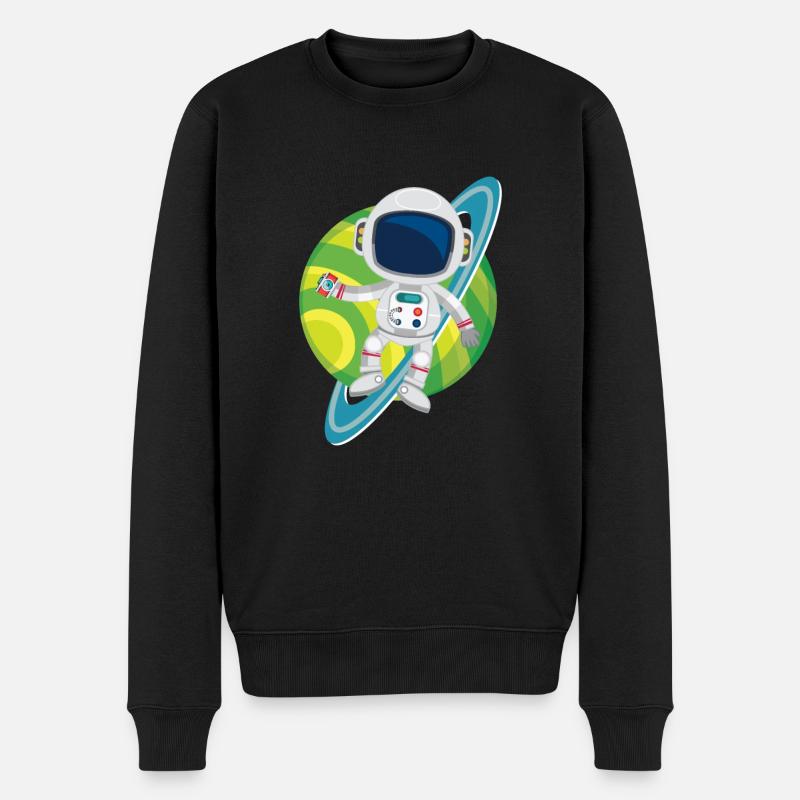 Astronaut - Männer Premium Bio Pullover - Schwarz