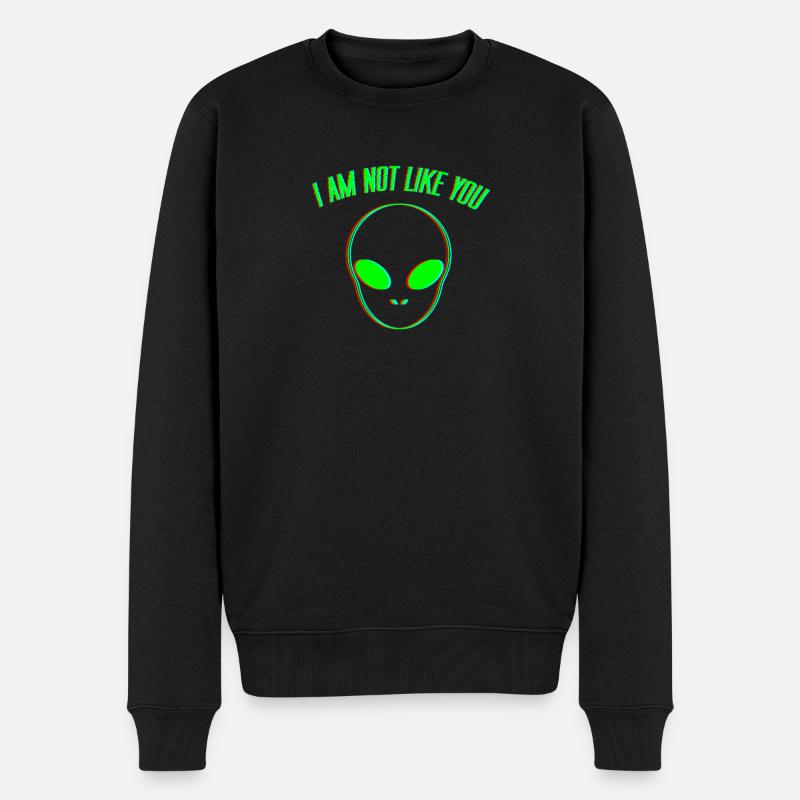 Alien Alien Spell Space UFO gave - Økologisk premium-sweatshirt til mænd - sort