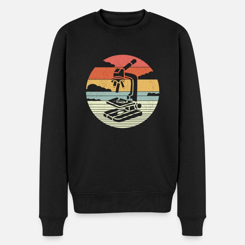 Retro Biologie Vintage Biologe Wissenschaftler - Männer Premium Bio Pullover - Schwarz