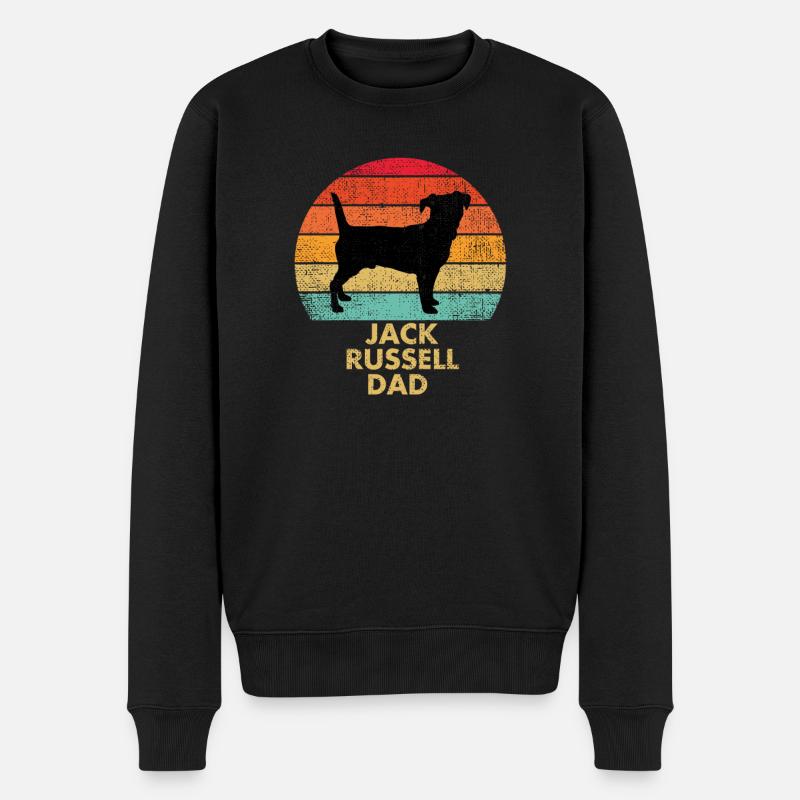 Jack Russell Papa pour Hommes Garçons Jack Russell - Pull Premium bio Homme - noir