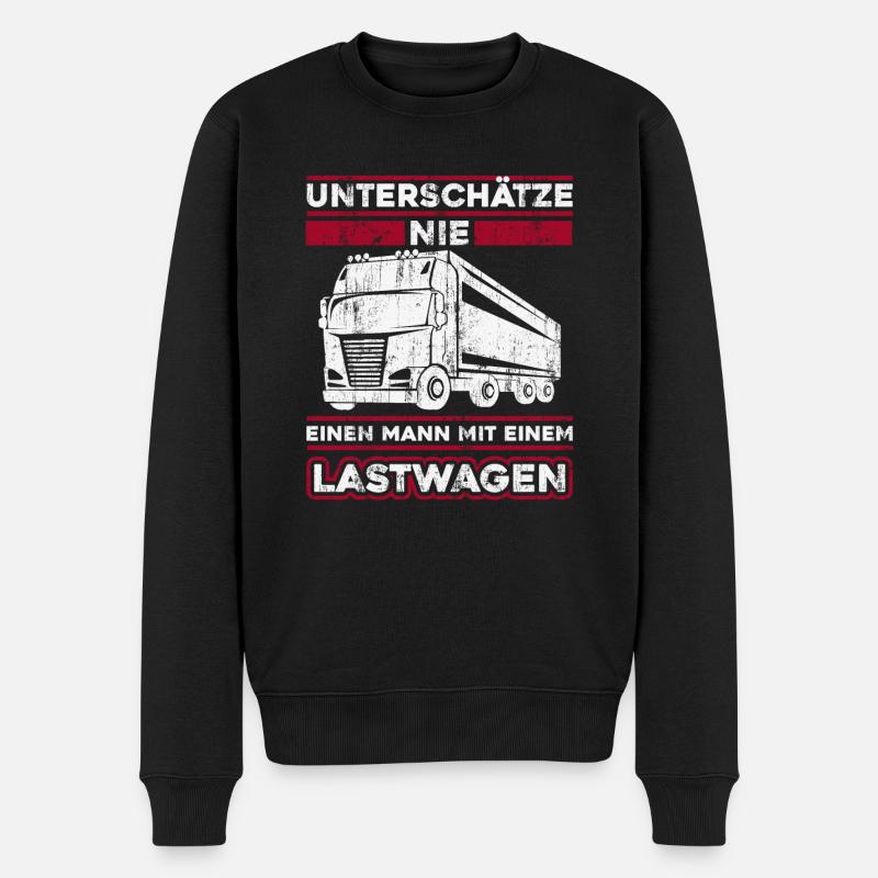 LKW Fahrer Lastwagenfahrer Fernfahrer Trucker - Männer Premium Bio Pullover - Schwarz