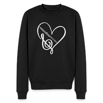 Love Clef Flutes Joueur Flûte Flûte - Pull Premium bio Homme - noir - Devant - Nico (187cm)