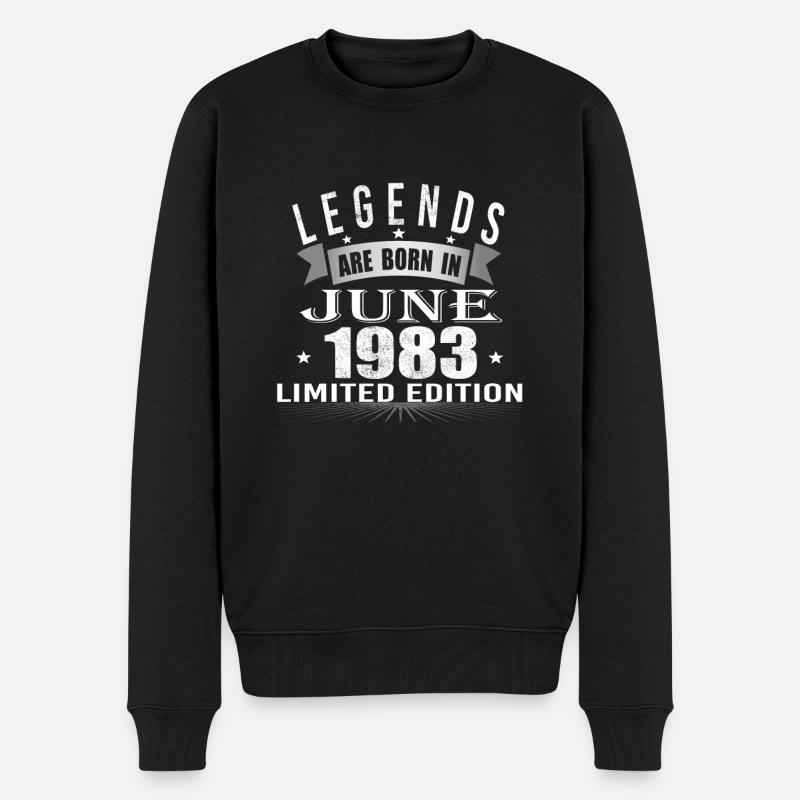 Legends are born in June 1983 - Männer Premium Bio Pullover - Schwarz
