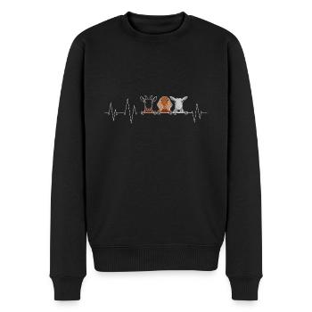 Chèvres Heartbeat Chèvre Amour - Pull Premium bio Homme - noir - Devant - Nico (187cm)