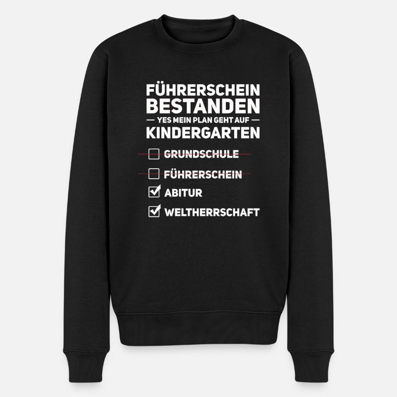 Führerschein Fahranfänger Fahrprüfung Geschenk - Männer Premium Bio Pullover - Schwarz